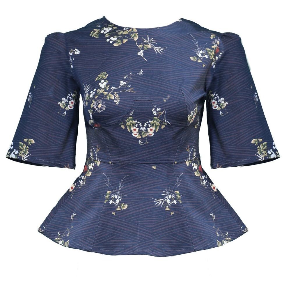Onirik, Lisa Top, Plum floral cotton